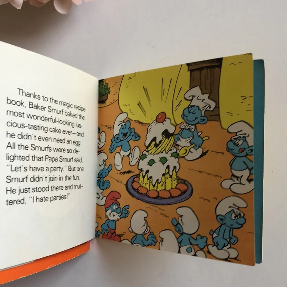 Smurf books 80s Vintage The Wandering Smurf Smurf Cake Book 1980s Vintage SMURFS